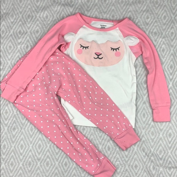 Carter's Other - Carter’s pink lamb pajama set 24M